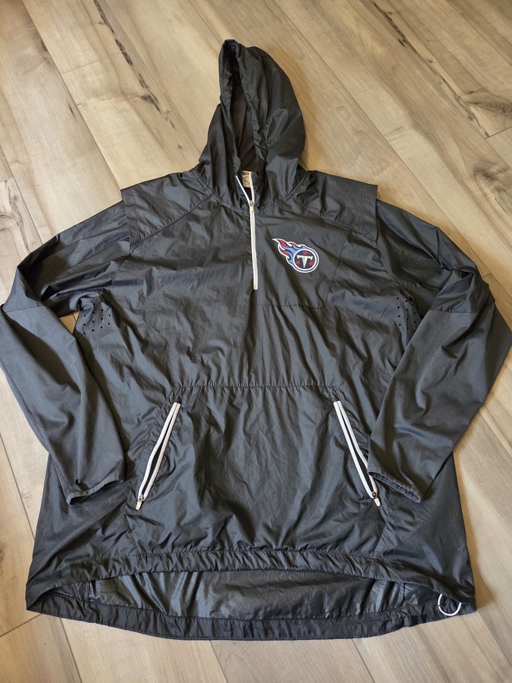 Nike NFL Black Hooded Windbreaker with Tennessee Titans Logo